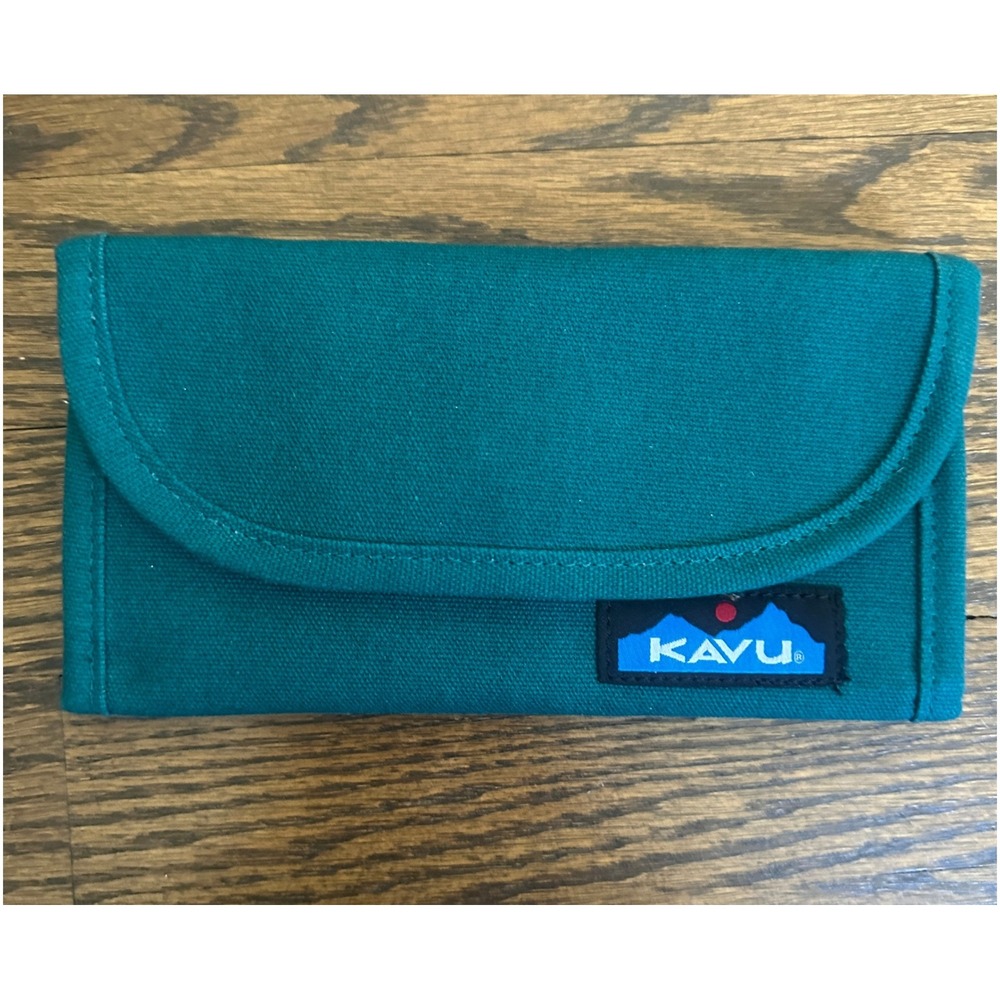 Kavu Big Spender Women OS Teal Canvas Wallet Gorpcore Outdoor Utility Travel
